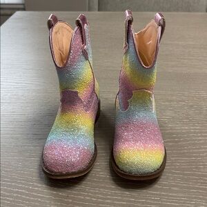 Rainbow Glitter Kids Boots size 8T